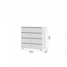 ХЕЛЕН КМ 04 Комод 8 ящиков (1002х958х460) см