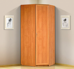 Шкаф для платья и белья угловой с 2-мя ящиками ЛДСП  (рамка МДФ) 